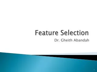 Feature Selection