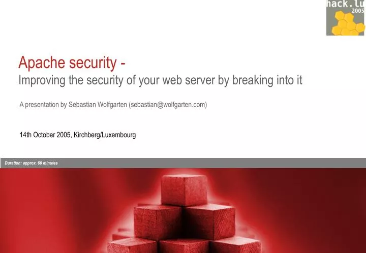 apache security improving the security of your web server by breaking into it