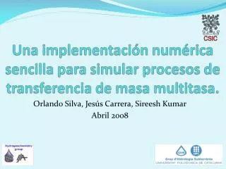 una implementaci n num rica sencilla para simular procesos de transferencia de masa multitasa