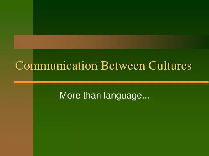 communication between cultures