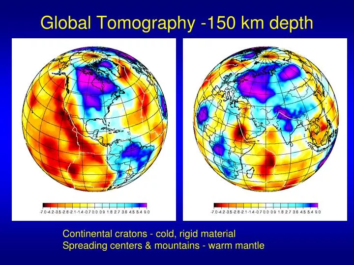 global tomography 150 km depth