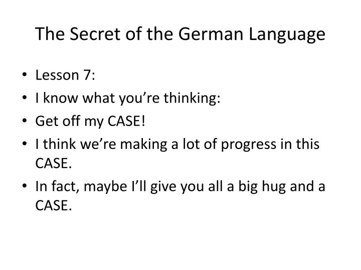 the secret of the german language