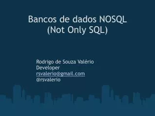 bancos de dados nosql not only sql