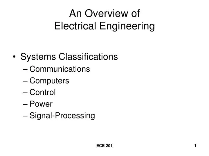 an overview of electrical engineering