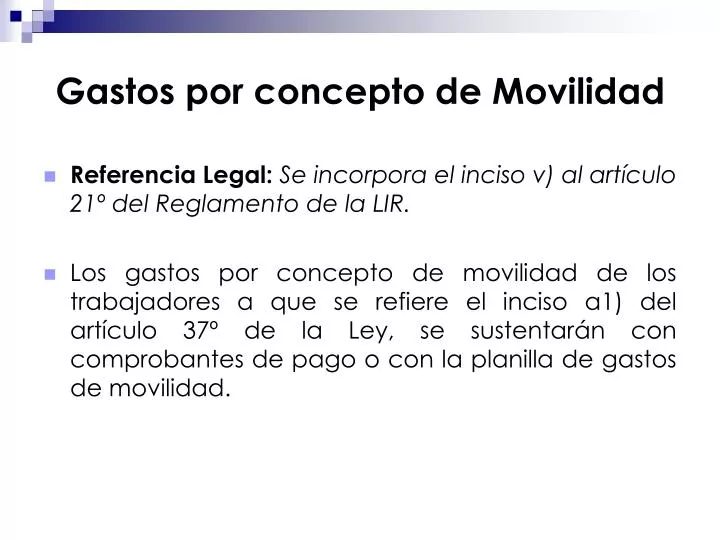 gastos por concepto de movilidad