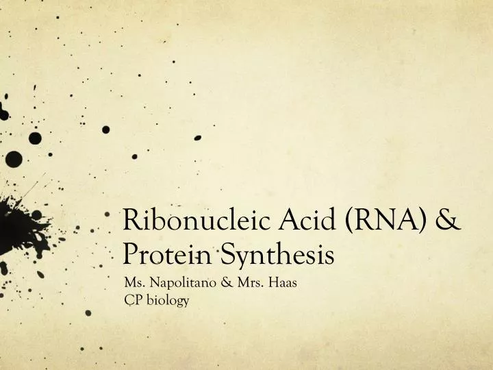 ribonucleic acid rna protein synthesis