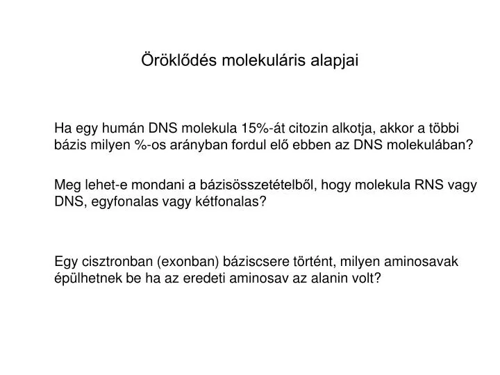 r kl d s molekul ris alapjai