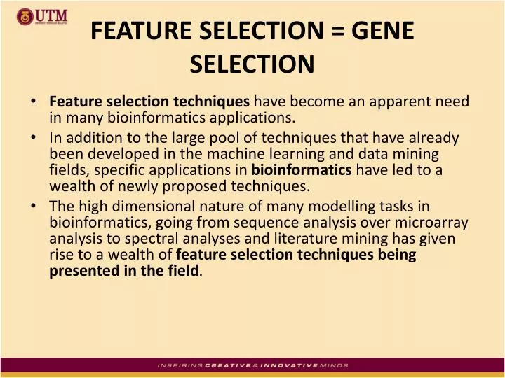 feature selection gene selection
