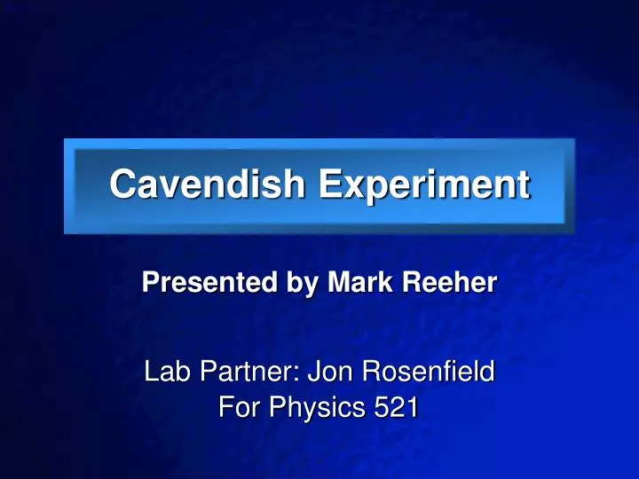 cavendish experiment