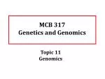 MCB 317 Genetics and Genomics - slide 1