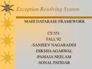 Exception Resolving System