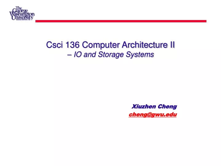 csci 136 computer architecture ii io and storage systems