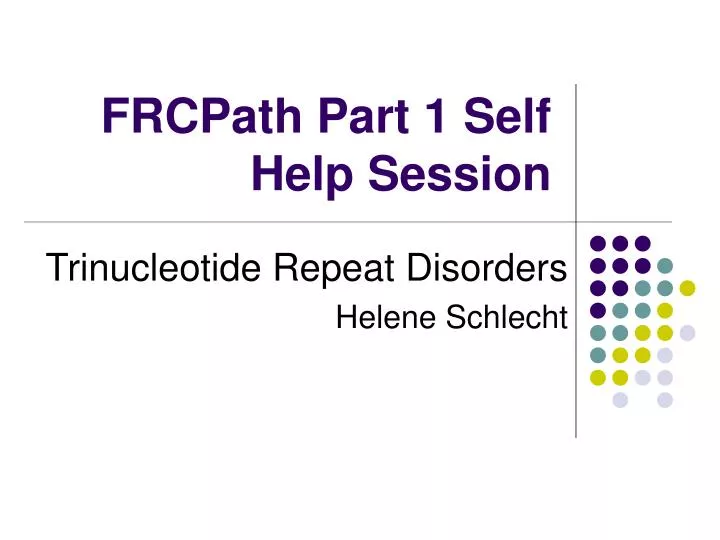 frcpath part 1 self help session