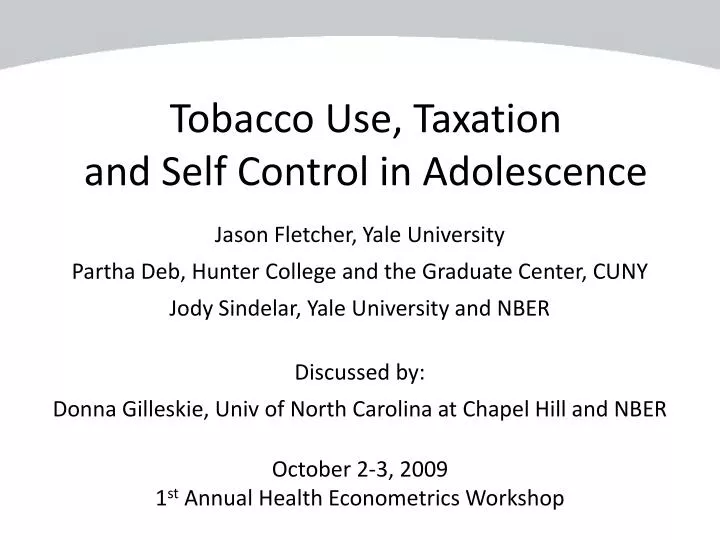 tobacco use taxation and self control in adolescence