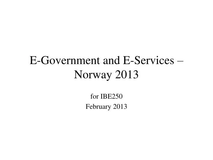 e government and e services norway 2013