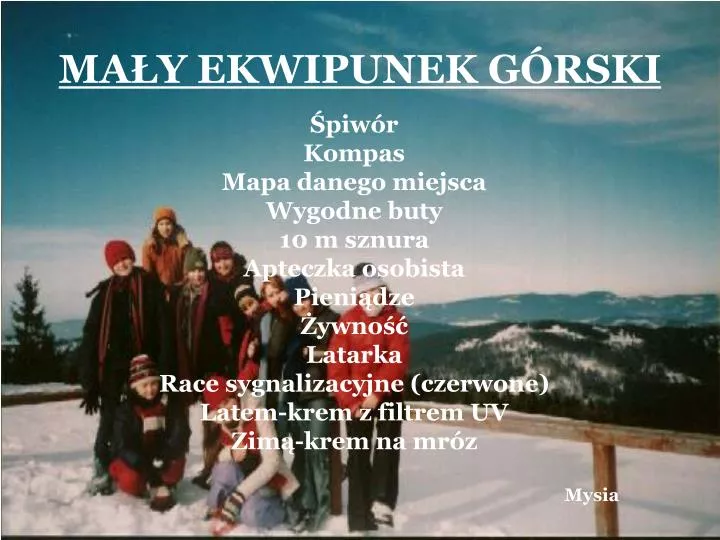 ma y ekwipunek g rski