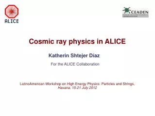 Cosmic ray physics in ALICE