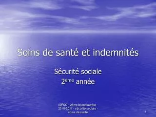soins de sant et indemnit s