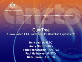 GumTree A Java Based GUI Framework for Beamline Experiments
