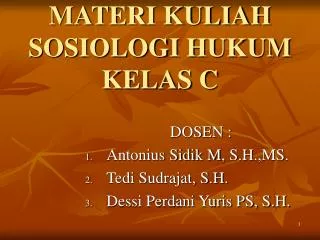 materi kuliah sosiologi hukum kelas c