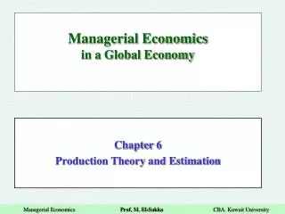 Managerial Economics in a Global Economy