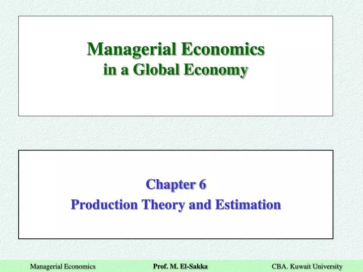 managerial economics in a global economy