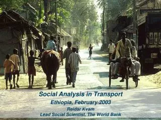 Social Analysis in Transport Ethiopia, February 2003
