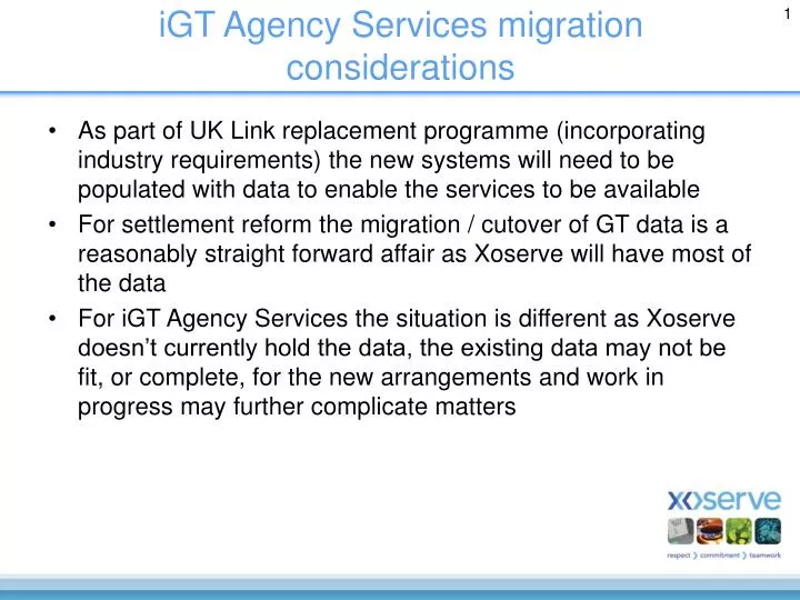 igt agency services migration considerations