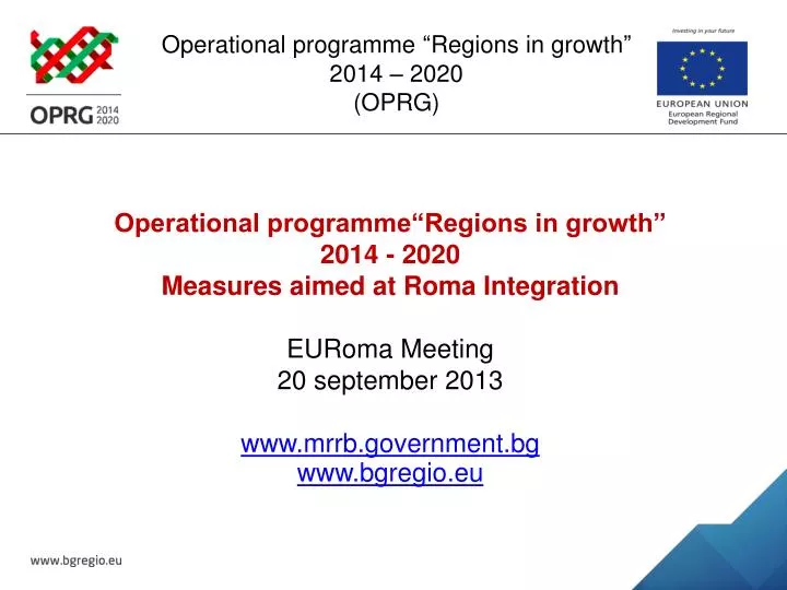operational programme regions in growth 2014 2020 oprg