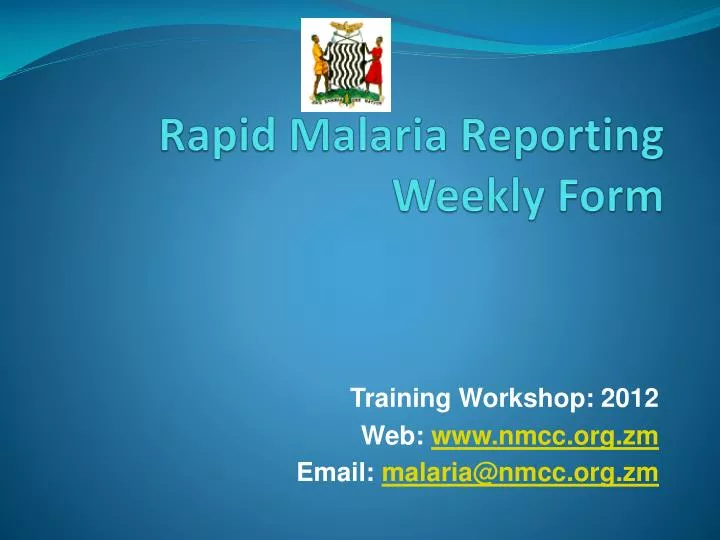 rapid malaria reporting weekly form