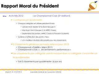 rapport moral du pr sident