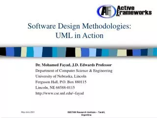 Software Design Methodologies: UML in Action