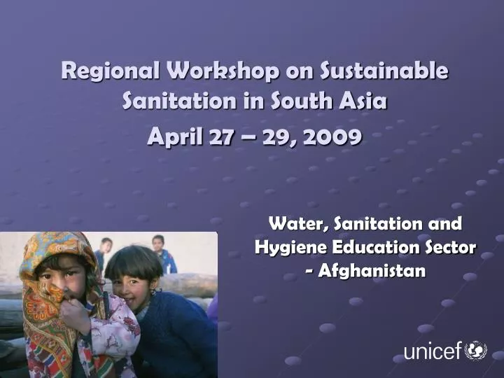 regional workshop on sustainable sanitation in south asia april 27 29 2009