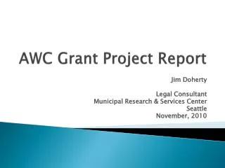 AWC Grant Project Report