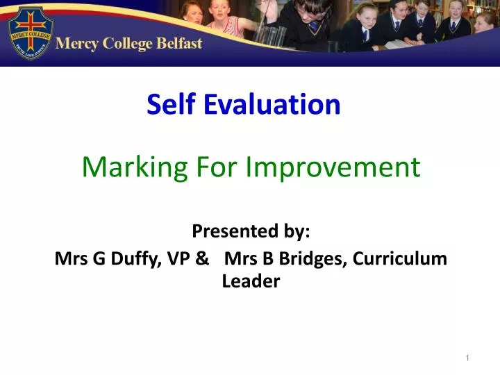 marking for improvement presented by mrs g duffy vp mrs b bridges curriculum leader