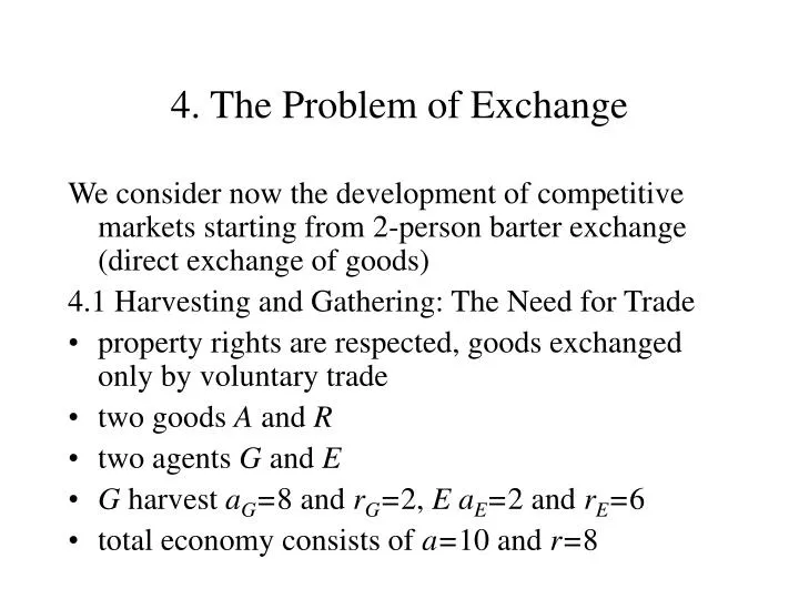 4 the problem of exchange