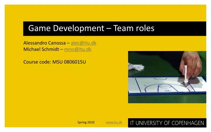 game development team roles