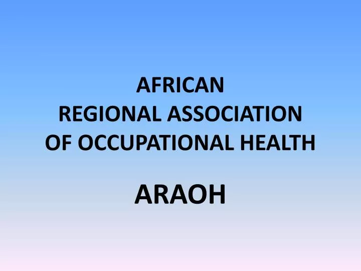 african regional association of occupational health