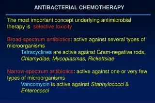 ANTIBACTERIAL CHEMOTHERAPY