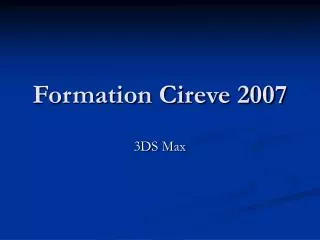 formation cireve 2007