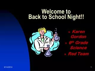 Welcome to Back to School Night!!