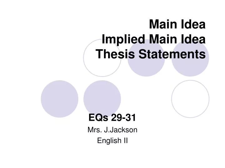 main idea implied main idea thesis statements