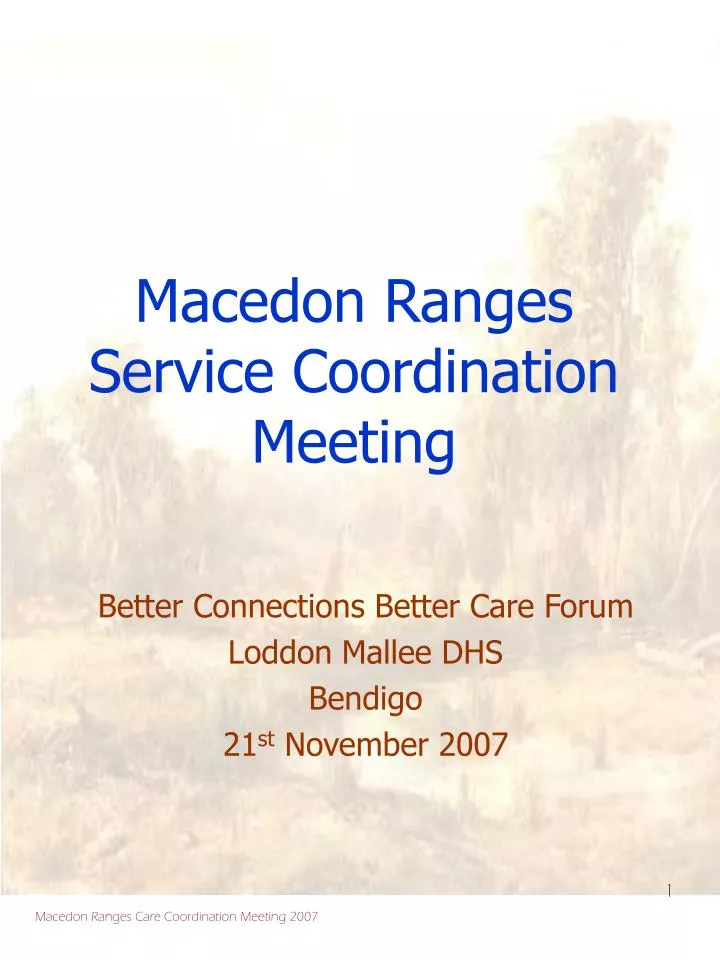 macedon ranges service coordination meeting
