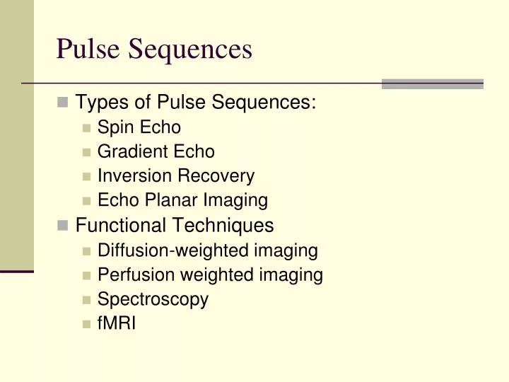pulse sequences