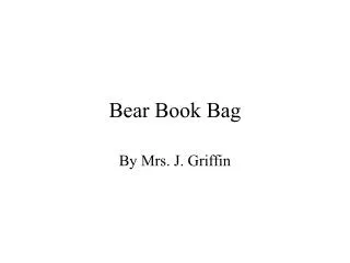 Bear Book Bag