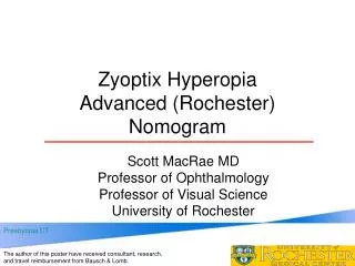 Zyoptix Hyperopia Advanced (Rochester) Nomogram