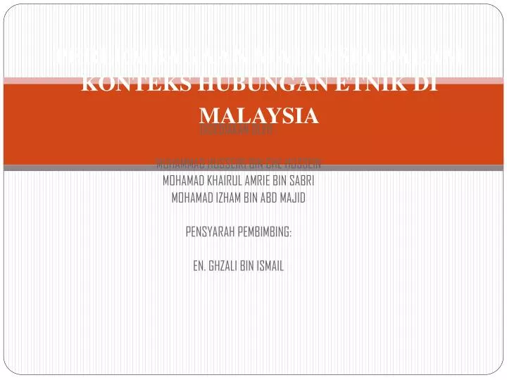perlembagaan malaysia dalam konteks hubungan etnik di malaysia