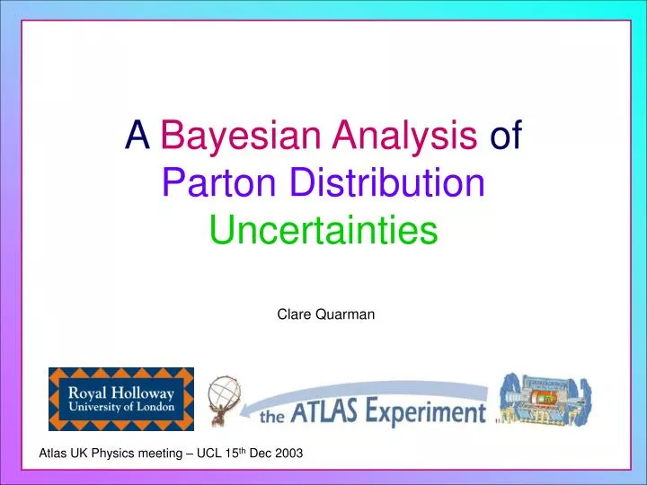 a bayesian analysis of parton distribution uncertainties