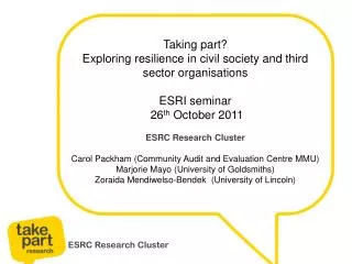 ESRC Research Cluster