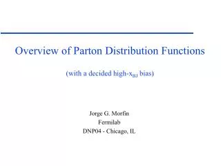 Overview of Parton Distribution Functions (with a decided high-x BJ bias)